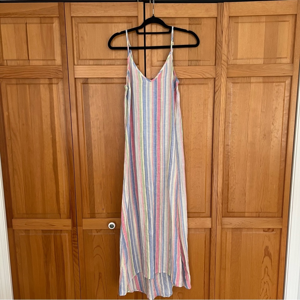 C&C California Striped Linen Maxi Dress size XS